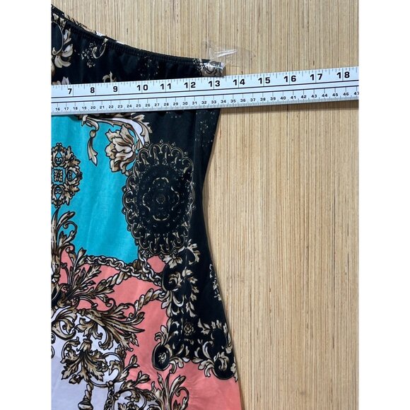 Women's Floral Print Asymmetrical Dress - Multicolor - Medium - Picture 3 of 13